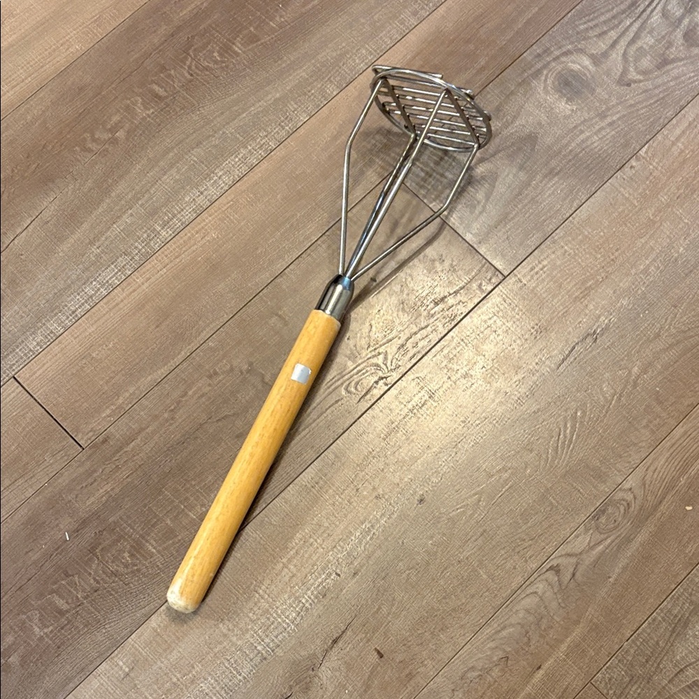 Stainless Steel Potato Masher with Wooden Handle